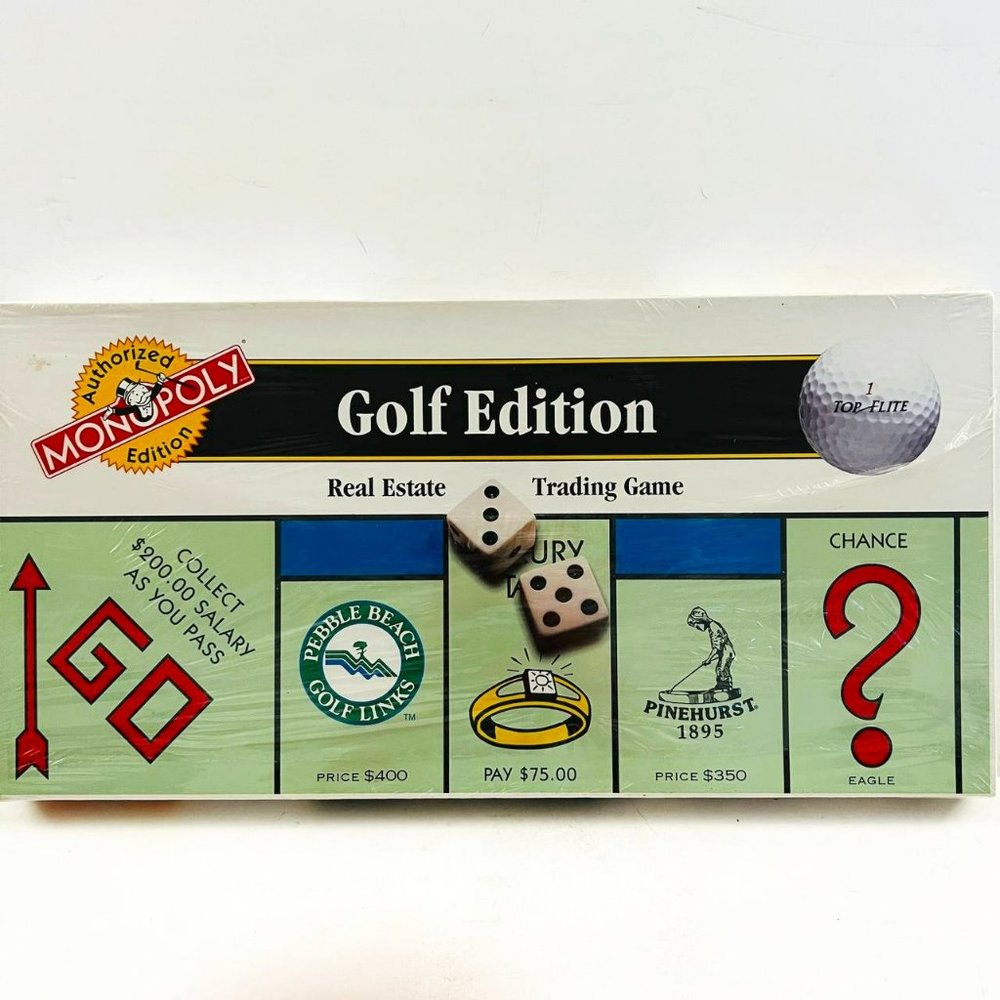 Vintage Monopoly Golf Edition Real Estate Trading Board Game 1996 Hasbro Sealed